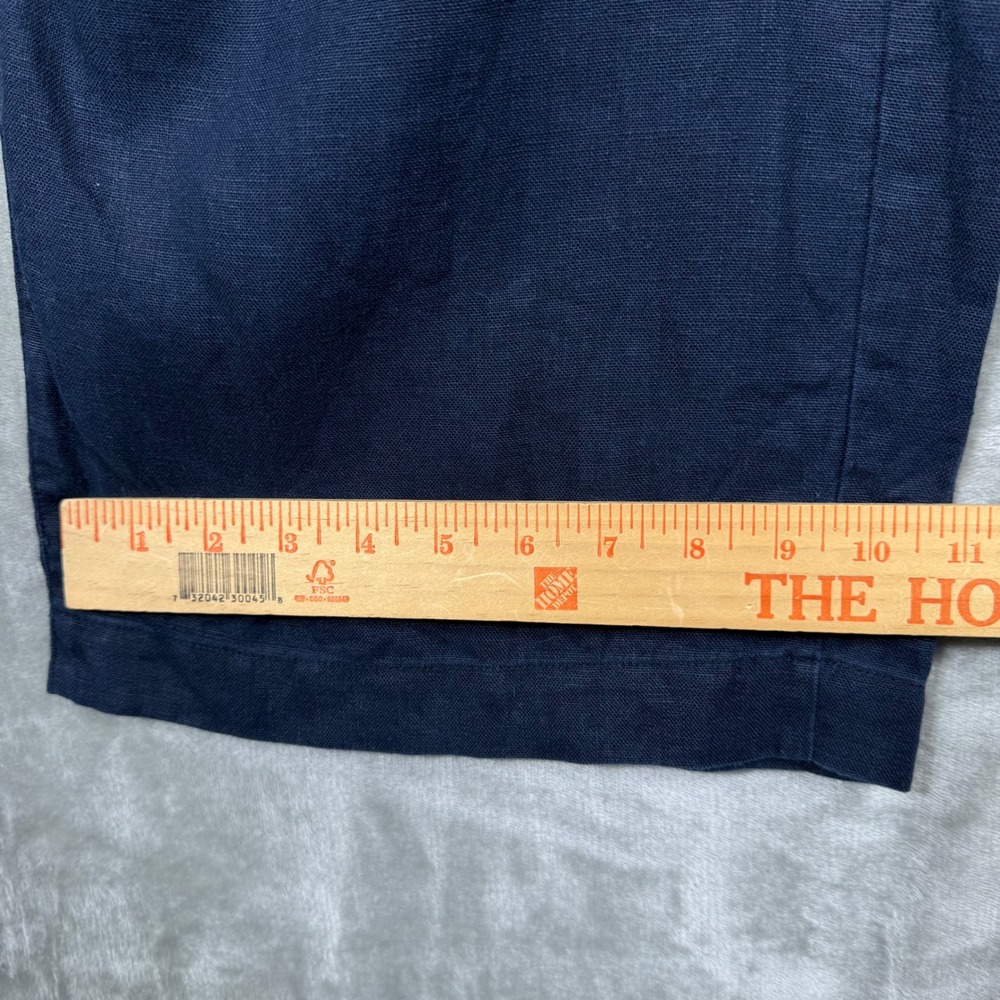 Faherty Catalina Jumpsuit Womens XS Navy Blue 100% Linen Sleeveless V-neck Belt - Picture 13 of 14